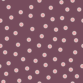 Double Dots- Bubble Gum Pink on Plum: Large (Washington DC) 