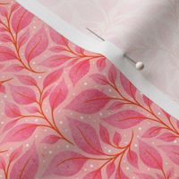 Pink Leaves | Peach Background