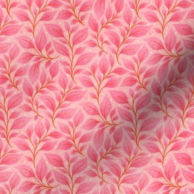 Pink Leaves | Peach Background