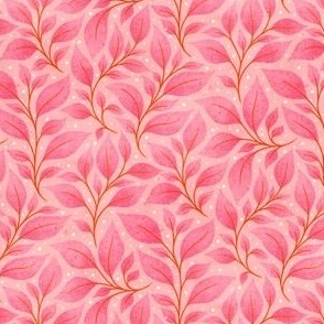 Pink Leaves | Peach Background