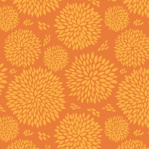 Hand-Drawn Japanese inspired Flower (Orange)