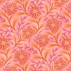 Peachy Pink Floral Daisy | Peach