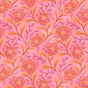 Peachy Pink Floral Daisy | Pink