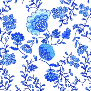 Chinoiserie Floral Blue and White 