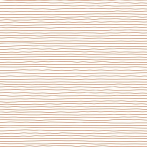 peach crooked lines on white (H) - sf petal solids coordinate - wonky lines wallpaper and fabric