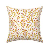 Vintage Blooms | Yellow and Red-Orange | Medium Scale