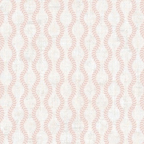 French Rose Wavy Stripes Herbs Natural White Canvas Texture