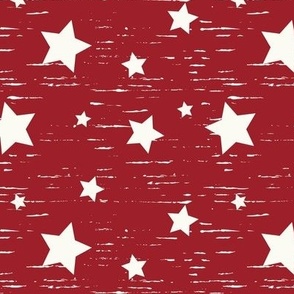 'Rugged Stars' patriotic stars on Red