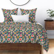  Boho Flowers of Many Colors - dark colored, multi pattern and colors