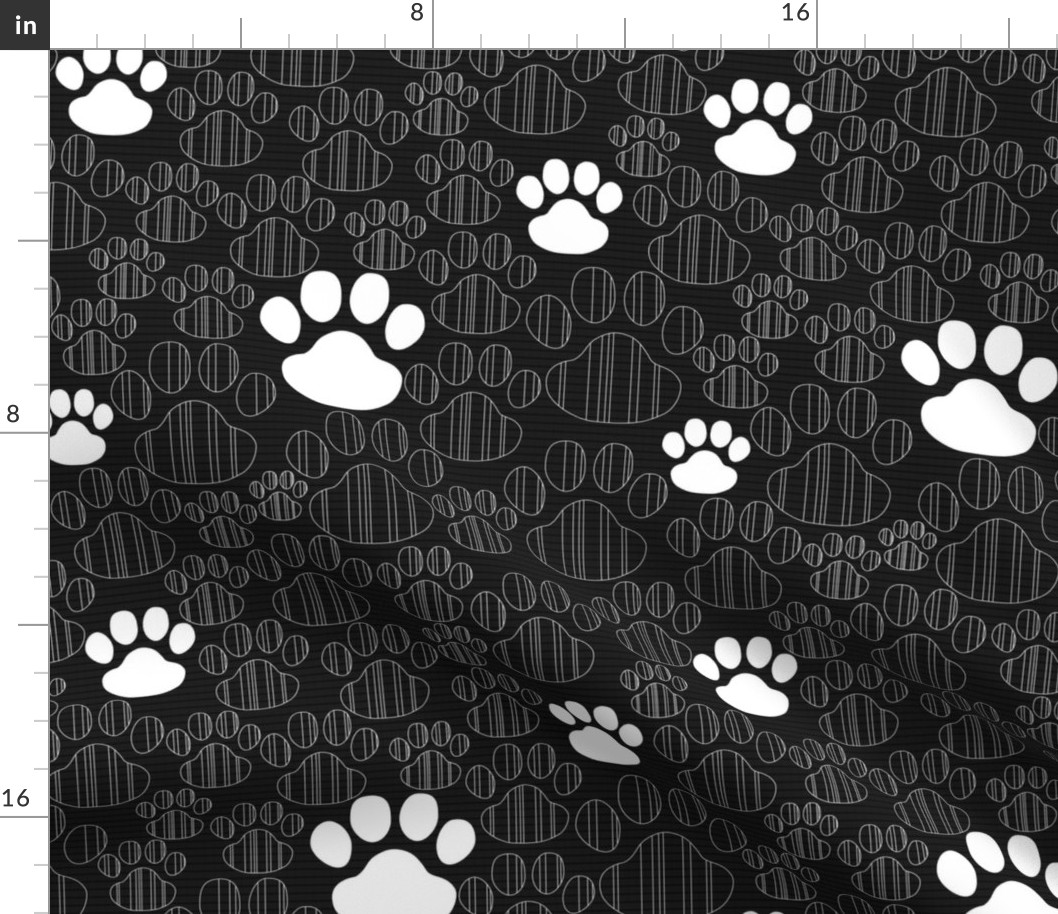 Black and white  animal paws