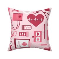 Nursing is a Work of Heart Medical Healthcare All Pinks by Angel Gerardo - Jumbo Scale