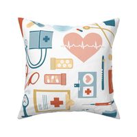 Nursing is a Work of Heart Medical Healthcare White Background by Angel Gerardo - Jumbo Scale