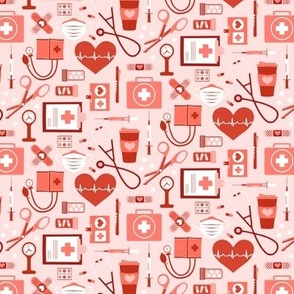 Nursing is a Work of Heart Medical Healthcare Red by Angel Gerardo - Small Scale