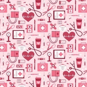 Nursing is a Work of Heart Medical Healthcare All Pinks by Angel Gerardo - Small Scale