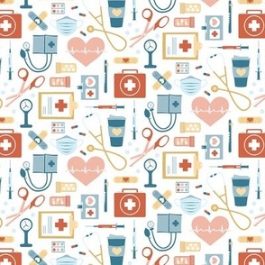 Nursing is a Work of Heart Medical Healthcare White Background by Angel Gerardo - Small Scale