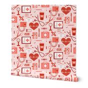 Nursing is a Work of Heart Medical Healthcare Red by Angel Gerardo - Large Scale