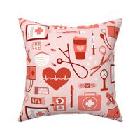 Nursing is a Work of Heart Medical Healthcare Red by Angel Gerardo - Large Scale