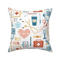 Nursing is a Work of Heart Medical Healthcare White Background by Angel Gerardo - Large Scale