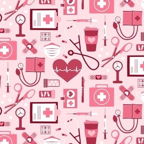 Nursing is a Work of Heart Medical Healthcare All Pinks by Angel Gerardo