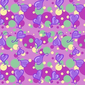 Spots and Hearts Purple