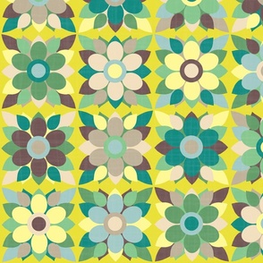 Kitchen tile yellow- green-brown