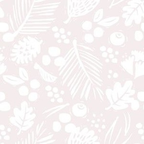 Floral Silhouette - Baby Nursery Wallpaper Pale Pink