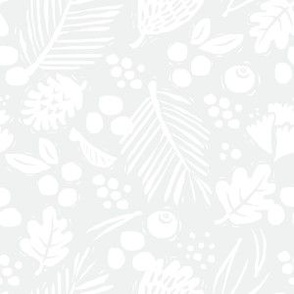 Floral Silhouette - Woodland Wallpaper Botanical Gray by Minikuosi