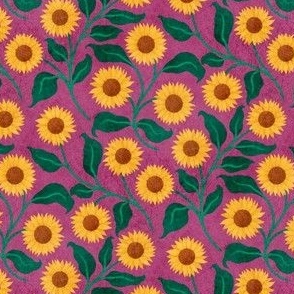 Golden Sunflowers | Mauve
