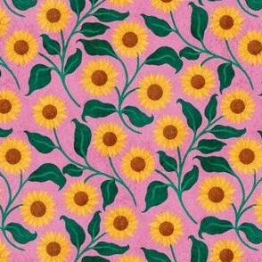 Golden Sunflowers | Pink