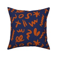 Colorful Abstract - Orange And Navy, Large