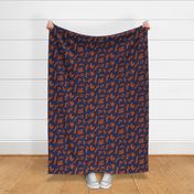 Colorful Abstract - Orange And Navy, Large