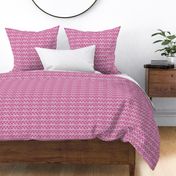 Smaller Scale Tribal Triangle ZigZag Stripes White on Peony Pink 