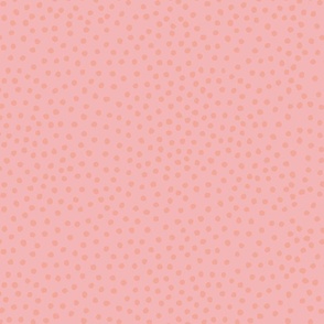dots darker pink / coral on Cyclamen / lighter pink solid color