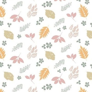 Seasonal Delights - Leaves on White - Small Scale
