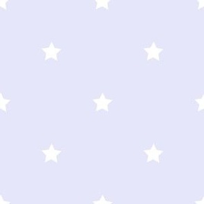 White regular star print on Digital Lavender - small