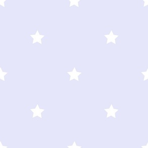 White regular star print on Digital Lavender - large