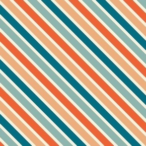 Orange and Teal Blue Diagonal Stripes