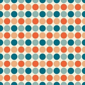Retro Orange and Teal Blue Dots