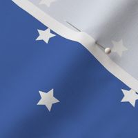 White regular star print on royal blue - small