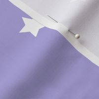 White regular star print on lilac - large