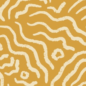 Water Dance - Mustard and Beige | Abstract| Geometric | Textured | Jumbo scale ©designsbyroochita