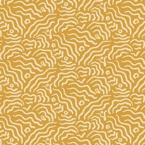 Water Dance - Mustard and Beige | Abstract | Textured | Small scale ©designsbyroochita
