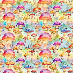 watercolor mushrooms 2