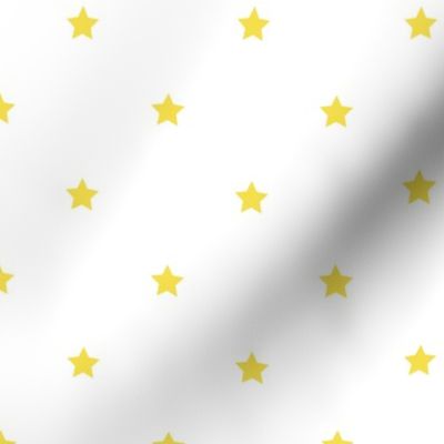 Illuminating Yellow regular star print on white - small