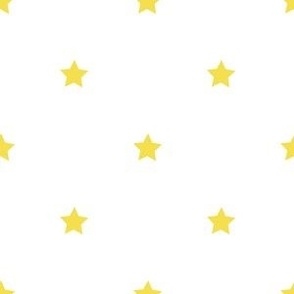 Illuminating Yellow regular star print on white - small