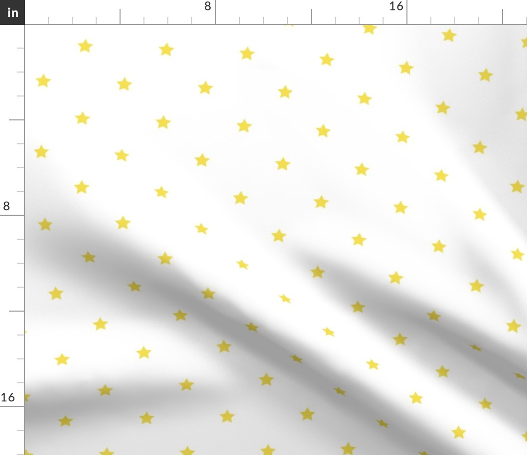 Illuminating Yellow regular star print on white - small