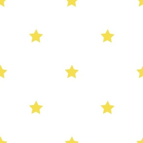 Illuminating Yellow regular star print on white - large