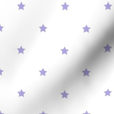 Lilac regular star print on white - small