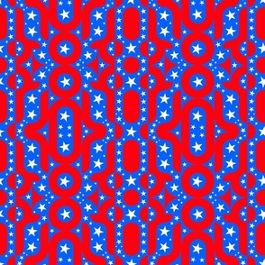 Stars and Squiggles Red White and Blue