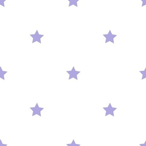 Lilac regular star print on white - large